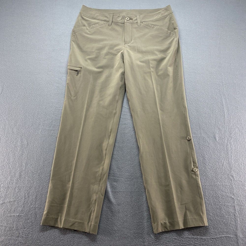 Eddie Bauer Pants Womens‎ 10 Beige Travex Mid Rise Flat Front Pleated Stretch